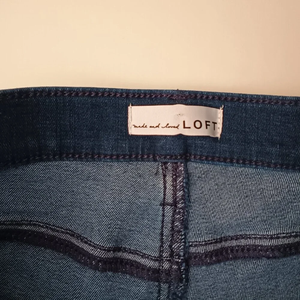 Loft Denim Jeans Size 30/10 The Slim Flare High Rise Dark Wash - Picture 4 of 11